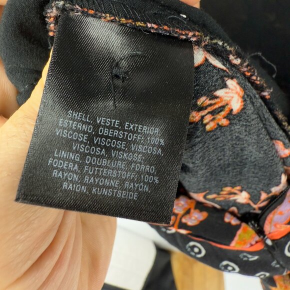 MAEVE Anthropologie Botanical Floral Black Belted Flutter Sleeve Jumpsuit Size L - Picture 10 of 12